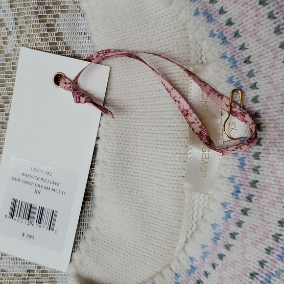 Loveshackfancy Warwick knit sweater floral ruffle hearts XS - Picture 9 of 17